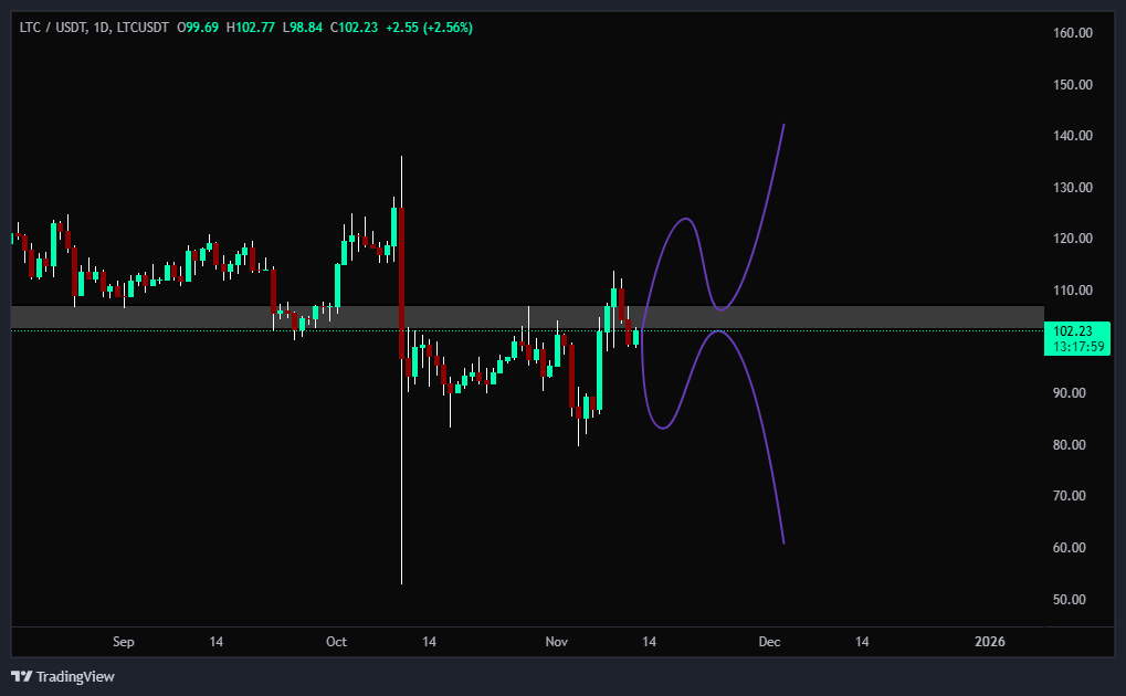 لایتکوین (LTC) در نقطه تصمیم گیری