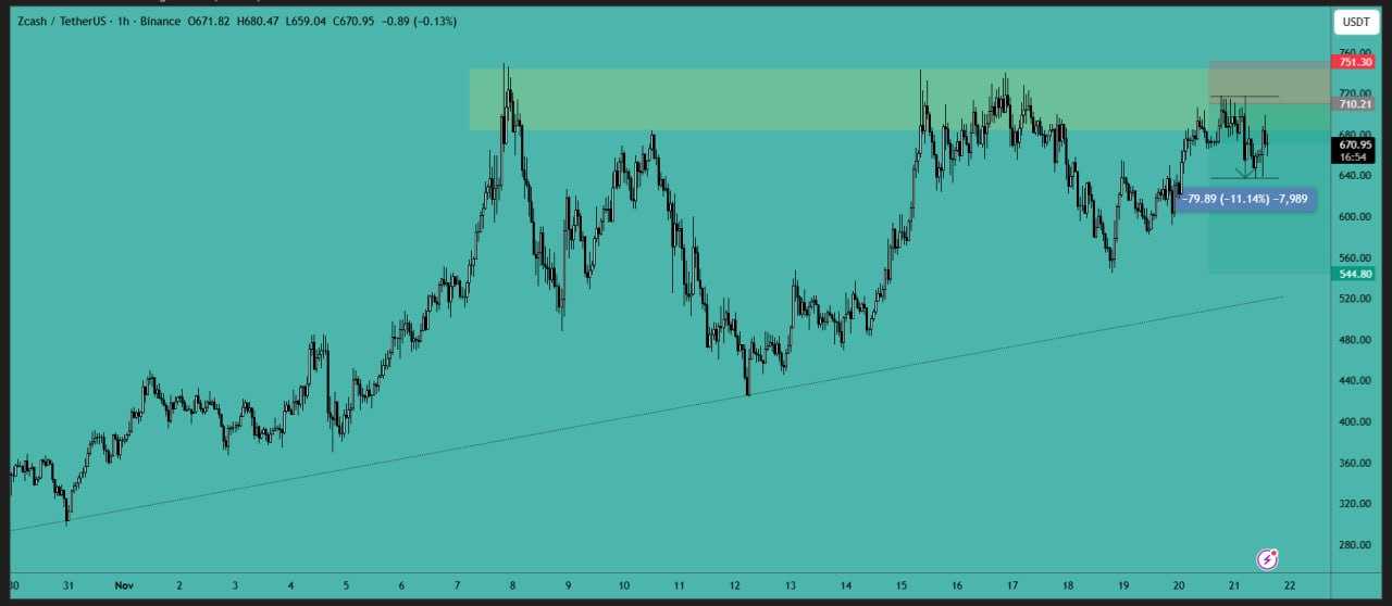 سقوط زی کش (ZEC) تازه شروع شده
