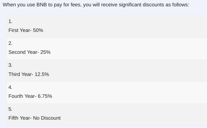 BNB pay for fee