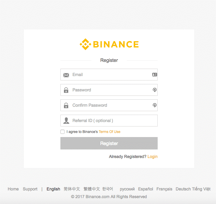 binance register