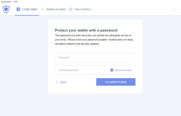 کیف پول گواردا برای دسکتاپ