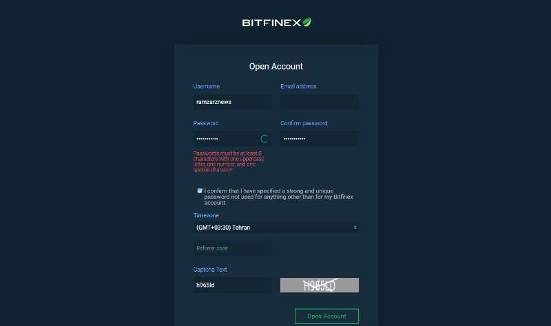 صرافی Bitfinex