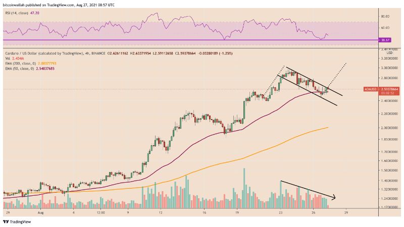 Cardano bull flag $3 ADA 