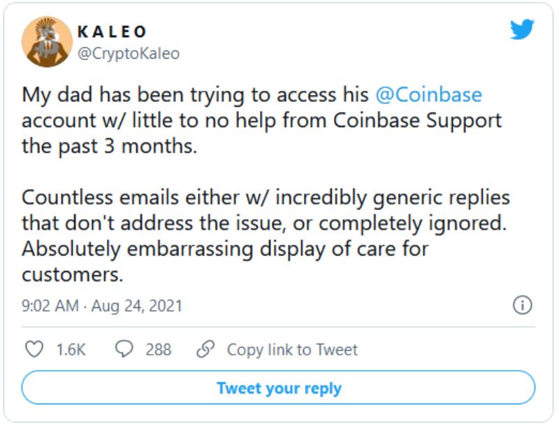 Coinbase users angry customer support