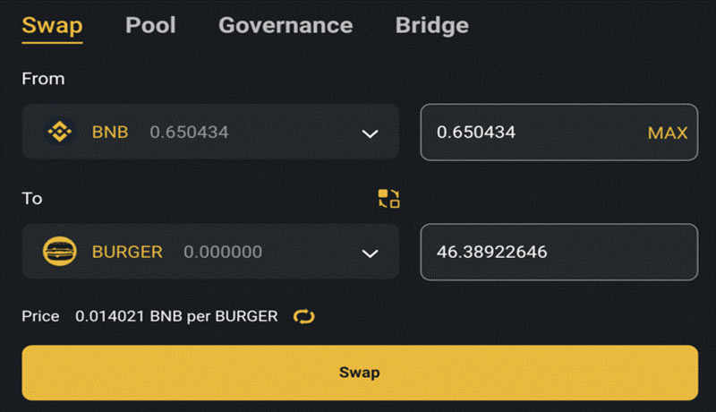 Swap Burger Exchange