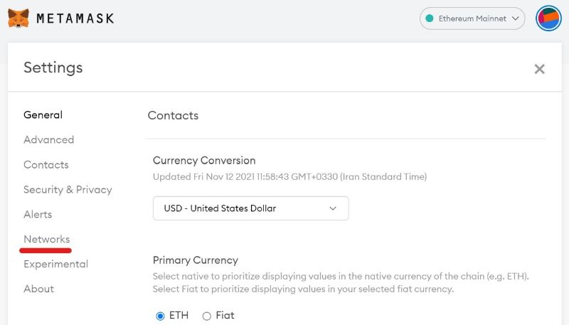 اضافه‌کردن زنجیره هوشمند بایننس به متامسک