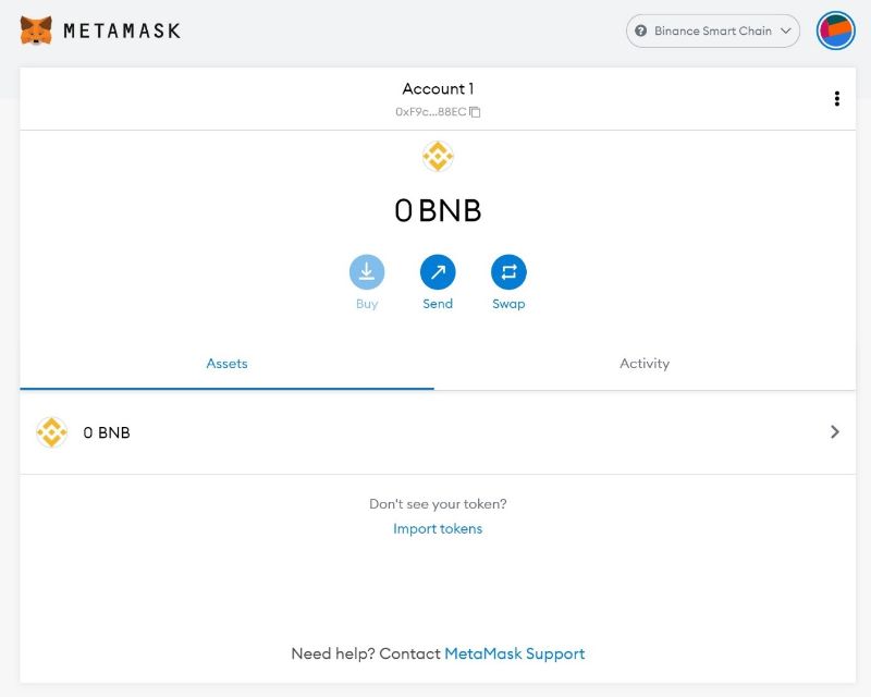 اضافه‌کردن زنجیره هوشمند بایننس به متامسک
