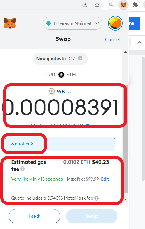 سواپ ارز دیجیتال در متامسک 