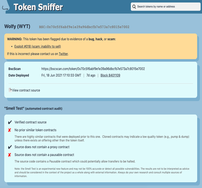 شناسایی توکن اسکم در دیفای